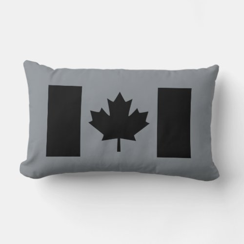 Stylish Canadian Flag in Black Lumbar Pillow