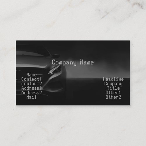 stylish car in dark background business card