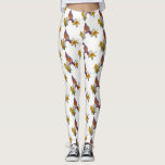 Stylish Cardinal And Flowers - Leggings
