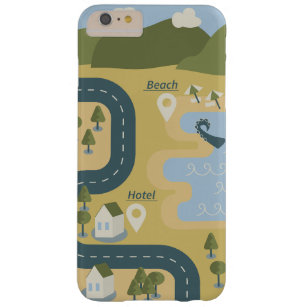 Stylish cartoon landscape vacation travel map barely there iPhone 6 plus case