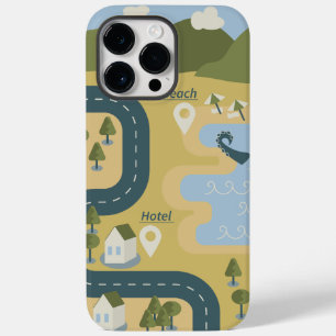 Stylish cartoon landscape vacation travel map Case-Mate iPhone 14 pro max case