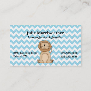 Stylish Cartoon Lion and Chevron Custom Mommy Card