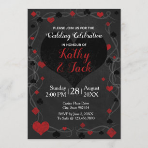 Stylish casino wedding invitation