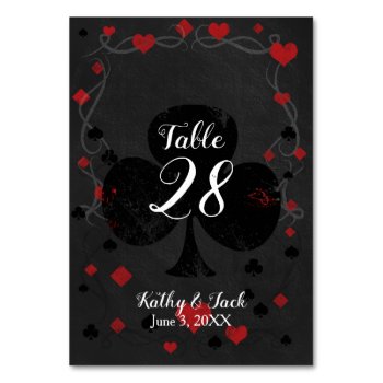 Stylish Casino Wedding Table Number by chandraws at Zazzle