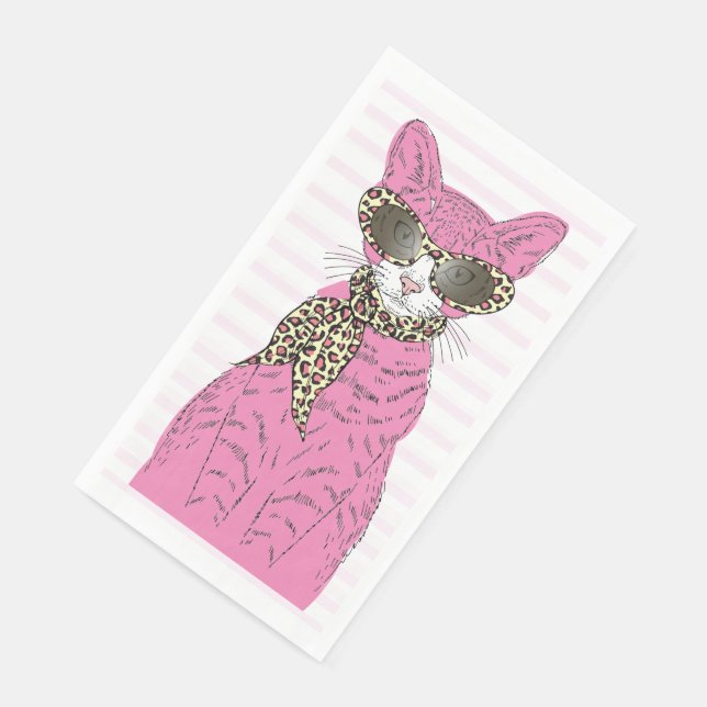 Stylish Cat Cats Leopard  Paper Guest Towels (Corner)