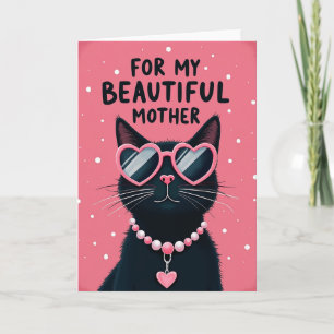 Stylish Cat Mothers Day Card