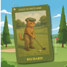 Stylish Cat Playing Golf Personalized
