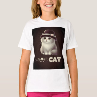 Stylish Cat with Hat – Perfect Gift for Cat Lovers T-Shirt