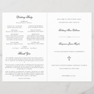 Simple Catholic Wedding Programs with Mass