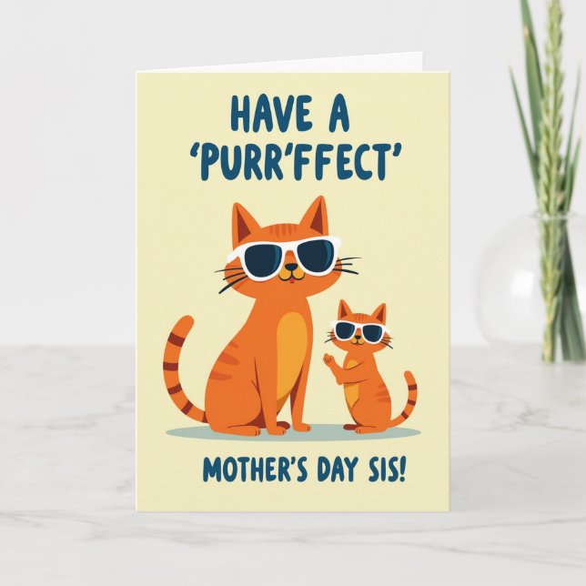 Stylish Cats Mothers Day Card (Front)