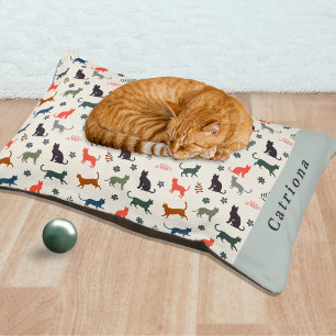 Stylish Cats Pattern Personalized Pet Bed