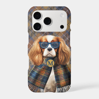 Stylish Cavalier King Charles Dog Monogrammed iPhone 17 Pro Case
