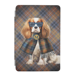 Stylish Cavalier King Charles Dog Monogrammed iPad Mini Cover