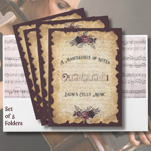Stylish Cello Sheet Music Pocket Folders