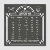 Stylish Chalkboard Kitchen Conversion Chart (Front)