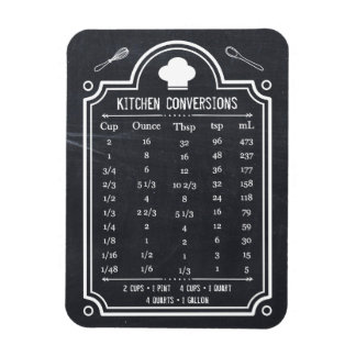 Stylish Chalkboard Kitchen Conversion Chart Magnet