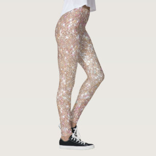 Stylish Champagne Girly Glitter Leggings