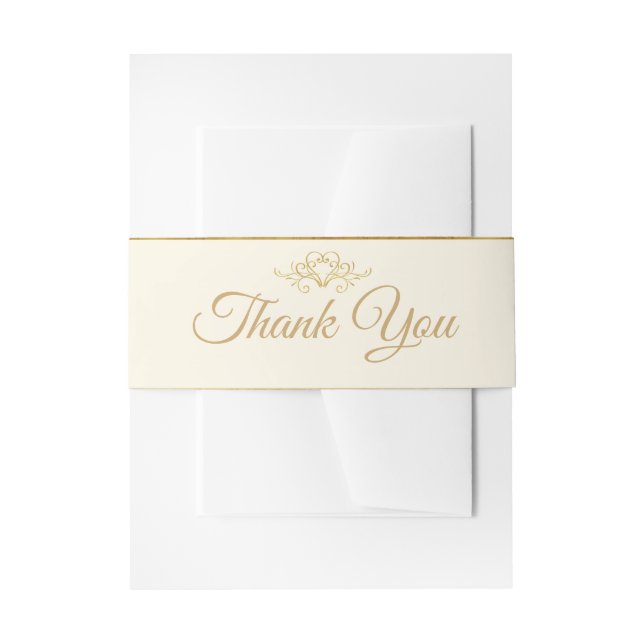 Stylish Champagne Gold Thank You Belly Band (Front Example)