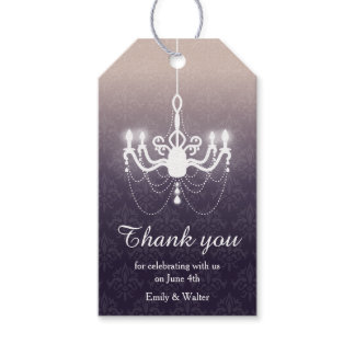 Stylish Chandelier Wedding Thank You Gift Tags
