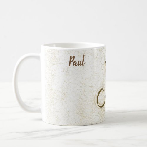 Stylish Charming Alphabet P letter brown Coffee Mug