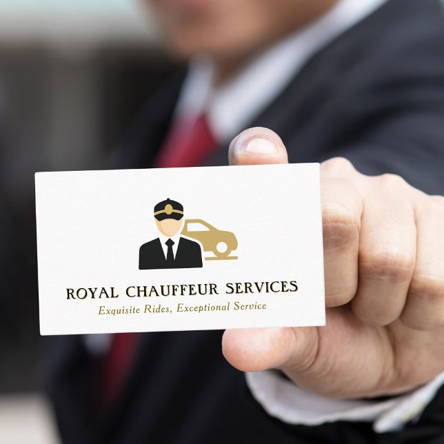 Stylish Chauffeur Professional Limo Driver Business Card (Creator Uploaded)