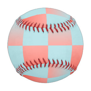 Stylish checkered gradient powder blue coral pink baseball