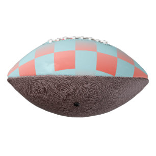 Stylish checkered gradient powder blue coral pink football