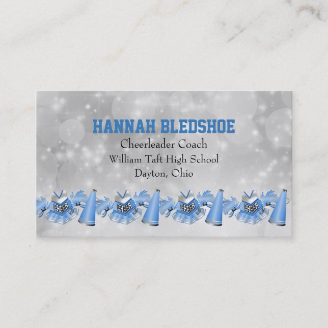 Stylish Cheerleader Business Card (Front)