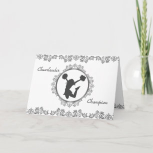 Stylish Cheerleader Champion Inspirational Quote Card