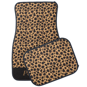 Stylish Cheetah Animal Pattern   Personalize Car Mat