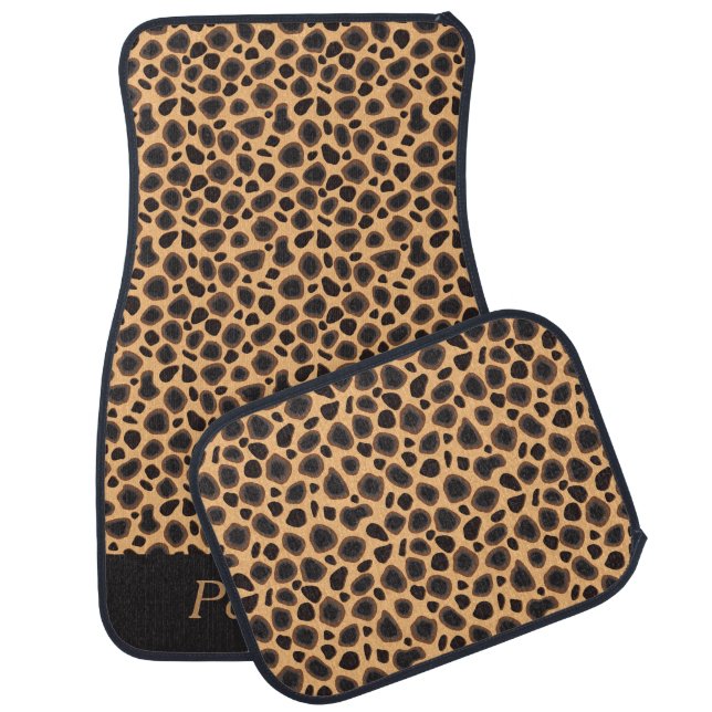 Stylish Cheetah Animal Pattern | Personalize Car Mat (Set)