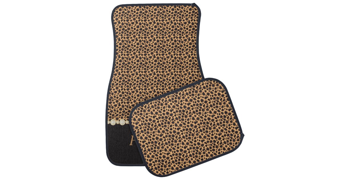 Stylish Cheetah Diamond Pattern Personalize Car Mat Zazzle