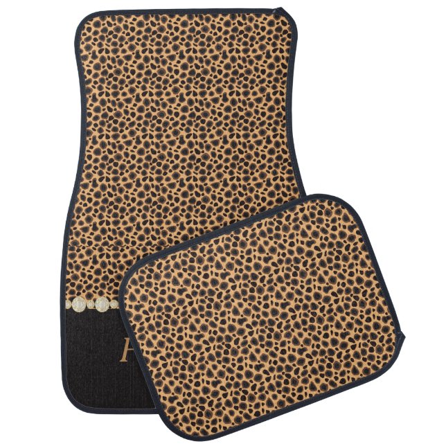 Stylish Cheetah Diamond Pattern | Personalize Car Mat (Set)