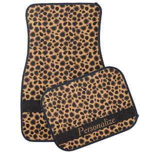 Stylish Cheetah Pattern Personalize Car Mat