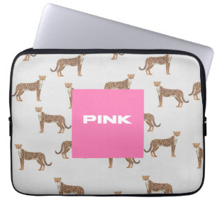 Stylish Cheetah Print Pink Laptop Case – Trendy & 