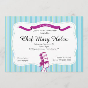 Stylish Chef Culinary Party Invitation
