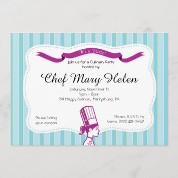 Stylish Chef Culinary Party Invitation by ShopDesigns at Zazzle