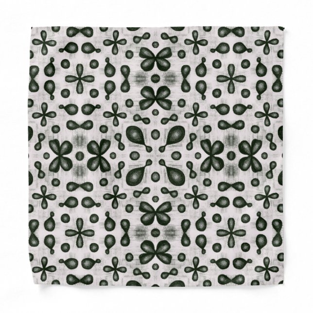Stylish Chemistry Pattern In Black And White Bandana (Front)