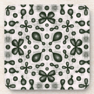 Stylish Chemistry Pattern In Black And White Beverage Coaster