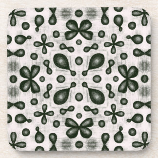 Stylish Chemistry Pattern In Black And White Beverage Coaster