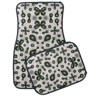 Stylish Chemistry Pattern In Black And White Car Floor Mat