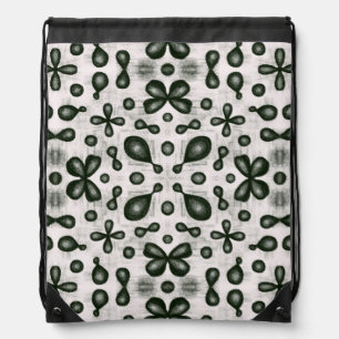 Stylish Chemistry Pattern In Black And White Drawstring Bag