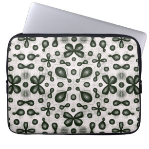 Stylish Chemistry Pattern In Black And White Laptop Sleeve