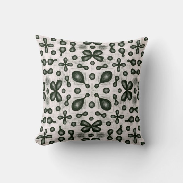 Stylish Chemistry Pattern In Black And White Throw Pillow (Front)