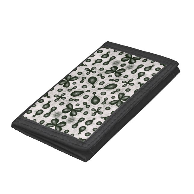 Stylish Chemistry Pattern In Black And White Trifold Wallet (Bottom)
