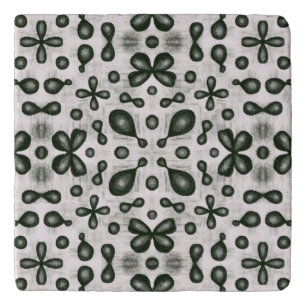 Stylish Chemistry Pattern In Black And White Trivet
