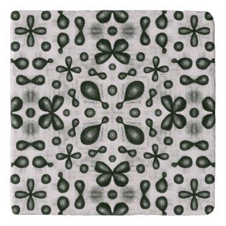 Stylish Chemistry Pattern In Black And White Trivet