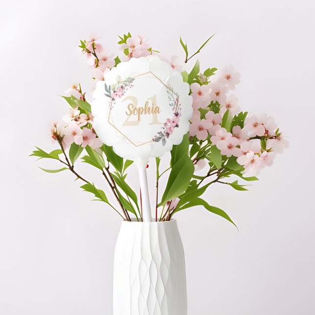 Stylish Cherry Blossom 21st Birthday Balloon (Elevate Your Celebration with Elegance 🎈💖✨)