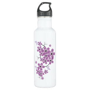 Stylish Cherry Blossom Aluminum Water Bottle