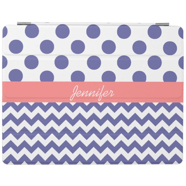 Stylish Chevron and Polka Dots Custom iPad Cover (Horizontal)